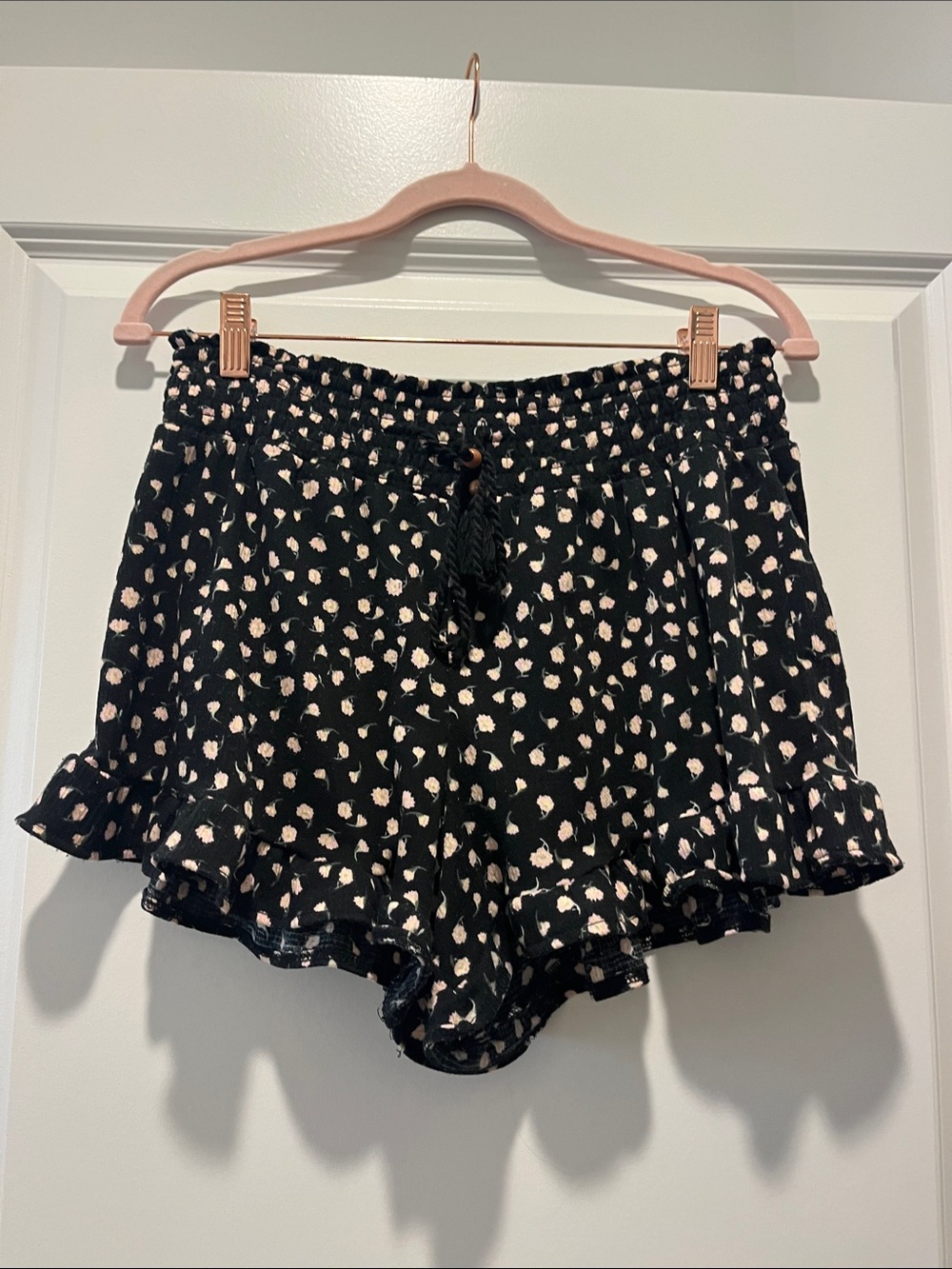 Target Black Shorts with Pink Floral Print